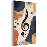 MuchoWow Aluminium schilderij 120x180 cm - Wanddecoratie metaal - Sleutel - G - Abstract - Beige - Metalen muurdecoratie woonkamer - Decoratie industrieel - Foto op dibond - Industriële accessoires slaapkamer