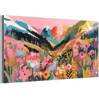 MuchoWow Aluminium schilderij 160x80 cm - Wanddecoratie metaal - Rivier - Diepte - Bloemen - Metalen muurdecoratie woonkamer - Decoratie industrieel - Foto op dibond - Industriële accessoires slaapkamer