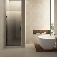 Wiesbaden Nisdeur links less 80x200 cm 8 mm nano spiegelrook- naar helder glas mat zwart