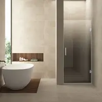 Wiesbaden Nisdeur Rechts Less 70x200 cm 8 mm Nano Spiegelrook- Naar Helder Glas Chroom