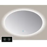 Sanicare Tutti SOAT ovale spiegel met verwarming, verlichting rondom en touch bediening 140x90cm