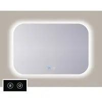 Sanicare Tutti SAAT rechthoekig met afgeronde hoeken met verwarming ,verlichting rondom en touch bediening 65cm