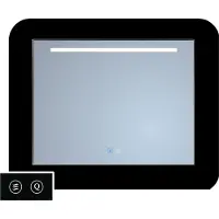 Sanicare Tutti LT1 spiegel zwart met verwarming, verlichting en touch bediening 65cm