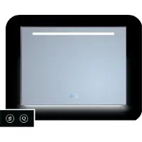 Sanicare Tutti LTD spiegel zwart met verwarming, LED lichtstrook, verlichting onder en touch bediening 100cm