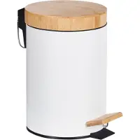 Beliani ECOSMART - Set van 2 pedaalemmers - Wit - 3l - IJzer