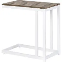 Beliani MESSINA - Bijzettafel - Lichthout/Wit- 60 x 35 cm - Plastichout