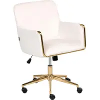 Beliani ALTONA - Bureaustoel - Off-white - Fluweel