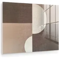 MuchoWow Glasschilderij 160x120 cm - Schilderij acrylglas - Raster - Halve cirkels - Contrast - Foto op glas - Muurdecoratie woonkamer - Wanddecoratie slaapkamer - Schilderijen