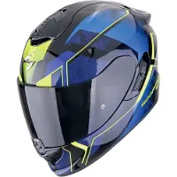 Scorpion EXO-1400 Evo II Air Intensio Zwart Blauw Geel Integraalhelm Maat 2XL