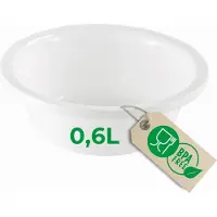 Novaliv Ronde Afwaskom 0,6L, D16 cm, Wit, BPA-vrij, Vaatwasserbestendig, Ideaal voor keuken en camping, kleine ronde kom, kleine plastic kom, kleine waskom, plastic kom