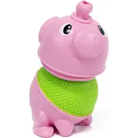 Lalaboom - Constructiespeelgoed - Educatieve kralen - Set dieren kip en varken 6 stuks