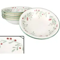 MamboCat Set van 6 Holly soepborden van steengoed voor 6 personen - 23105852