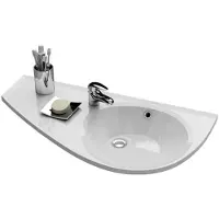 Ravak Avocado - Wastafel 850x450 mm, met overloop, met kraangat, opbergruimte links, wit XJ1L1100000