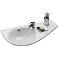 Ravak Avocado - Wastafel 850x450 mm, met overloop, met kraangat, opbergruimte rechts, wit XJ1P1100000