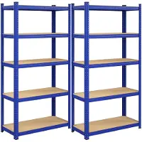 Songmics Opbergrek met 5 verstelbare planken, Blauw / 40 X 90 X 180 cm / 1