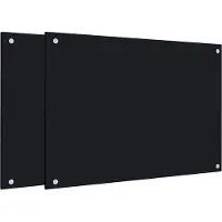 vidaXL Spatschermen keuken 2 st 70x50 cm gehard glas zwart