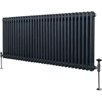 MonsterShop Traditionele 2 Kolom Radiator - 600 x 1462mm - Antraciet Grijs