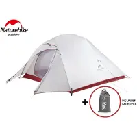 Naturehike Cloud Up 3 Upgraded – 3 persoons lichtgewicht tent – Waterdichte kampeertent – 20D 4000MM – Inclusief grondzeil – Outdoor trekking – Wit/Grijs