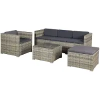 Juskys Loungeset Punta Cana - L - Polyrotan