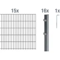 Alberts Dubbelstaafmat hekwerk Basisset Hoogte: 80 - 160 cm, totale lengte: 4 - 30 m, voor plaatsing in beton (set)