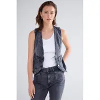 Summum Woman Denim Gilet Cotton Black Denim Black Denim Size: 38 | Vests Outlet | Dames | Zwart