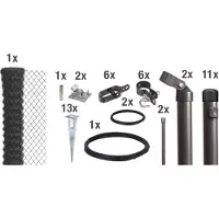 Alberts Draadgaasafrastering Hoogte: 80-200 cm, totale lengte: 15-25 m, met grondbussen (set)