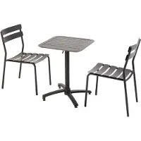 Oviala - Klaptafel 60 x 60 cm en 2 stoelen zwart - Almada