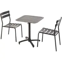 Oviala - Klaptafel 70 x 70 cm en 2 stoelen zwart - Almada