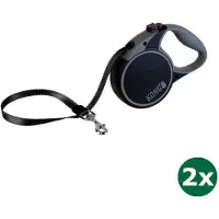 Kong rollijn voor hond terrain zwart 2x 5 mtr tot 50 kg