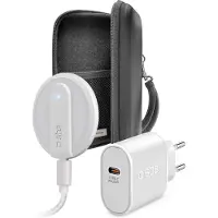 SBS Always on Charge KIT Headset, Smartphone, Smartwatch Wit USB Draadloos opladen Snel opladen Binnen