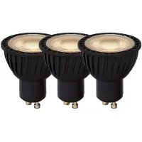 Lucide MR16 - Led lamp - Ø 5 cm - LED Dimbaar - GU10 - 3x5W 3000K - Zwart - Set van 3