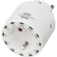 Brennenstuhl Digitale Tijdschakelaar / Tijdklok met randaarde met geïntegreerd LED-display (Timer stopcontact voor binnen, Schakelklok met randaarde met timer en hogere contactberscherming) wit