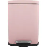 Spirella Akira, 5 liter, Rechthoekig, RVS, Roze, Met pedaal, 214 mm