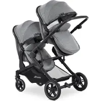 Hauck Atlantic Twin - Tweeling kinderwagen - Compact opvouwbaar - Melange Grey