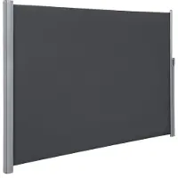 Songmics Uitschuifbare zijluifel voor in de tuin, antraciet / 200 X 400 cm / 12,3 kg