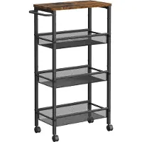 Vasagle Trolley op wielen voor kleine ruimtes, Vintagebruin + zwart