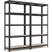 Songmics Opbergrek met 5 verstelbare planken, Zwart / 40 X 90 X 180 cm / 1