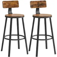 Vasagle Set van 2 barstoelen industrieel design, Vintagebruin + zwart / 54 x 73 cm