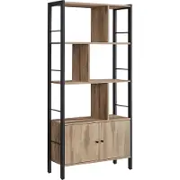 Vasagle Boekenkast met 4 planken, Eiken bruin + zwart