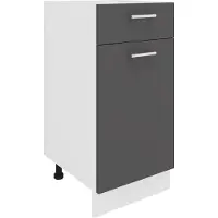 VCM Esilo keuken onderkast 40 cm 1 deur, 1 ladewit, grijs.