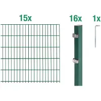 Alberts Dubbelstaafmat hekwerk Basisset Hoogte: 80 - 160 cm, totale lengte: 4 - 30 m, voor plaatsing in beton (set)