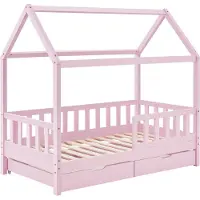 Juskys Kinderbed Marli - 80 x 160 cm - Roze - Incl. bedlades