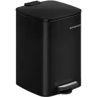 Songmics Keukenprullenbak met pedaal binnenemmer softclose en openhoudfunctie, Inktzwart / 20 L