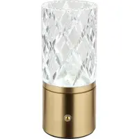 Globo LED-tafellamp Lunki, dimbaar, messing / goud, Woon-/ Eetkamer, metaal, Modern, LED tafellamp