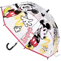Disney Paraplu Mickey Mouse Transparant Ø 71 cm Rood