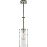 WESTINGHOUSE Hanglamp Hernando, één lichtpunt, industriële staal / gehamerd helder glas