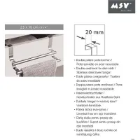 MSV Theedoekhouder, handdoekhouder, deurhanddoekhouder, roestvrij staal, om op te hangen in de lade met 2 treden