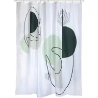 MSV Douchegordijn 180x200 cm - Polyester Douchegordijn Waterafstotend en Sneldrogend - Minimalistisch Design voor Douche en Bad