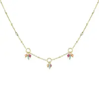 Yehwang Fiësta Ketting | RVS (Verkleur niet) | Goudkleurig / Multicolour | | Cadeau voor haar | Kerst | Verjaardag Cadeau