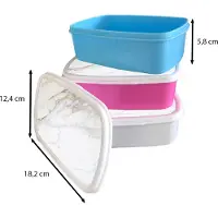 MuchoWow Broodtrommel Wit - Lunchbox Marmer - Steen - Wit - Goud - Marmerlook - Steen - Luxe - Brooddoos 18x12x6 cm - Brood lunch box - Broodtrommels voor kinderen en volwassenen